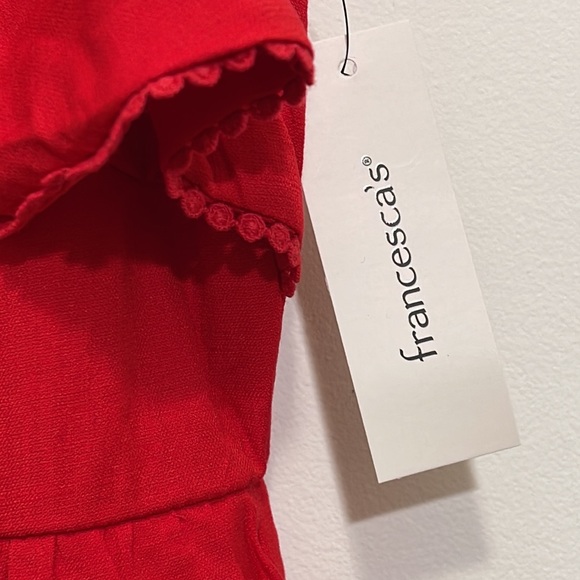 Francesca’s Collection Jumpsuit Womens Dress Small Red Audrey Parks New - Picture 5 of 11